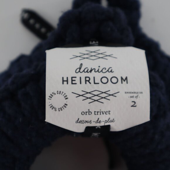 Danica Heirloom Orb Trivet Set Of 2 Blue Retro Kitschy Rustic Cottagecore NWT - Picture 2 of 5